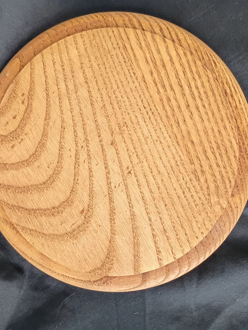 Vtg Teak Wood Glass Dome Cheese Tray 7